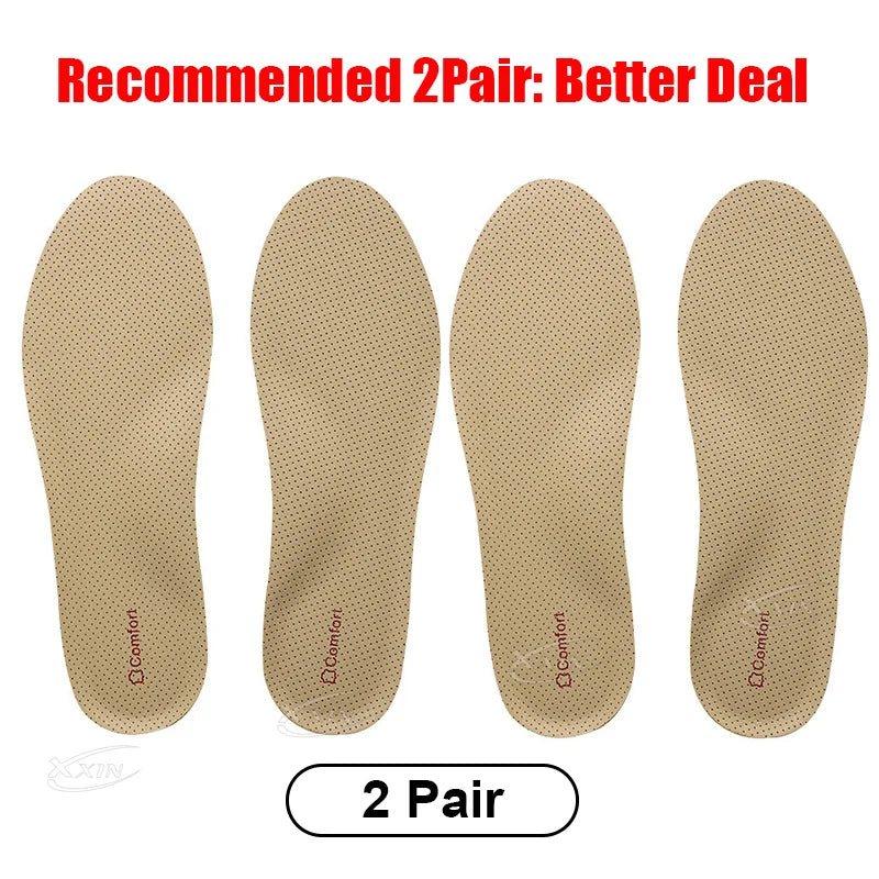 【Xxin】Arch Support Shoe Insole Elastic Sports Shock Absorbing Insoles Genuine Cowhide Insole Size 35-46