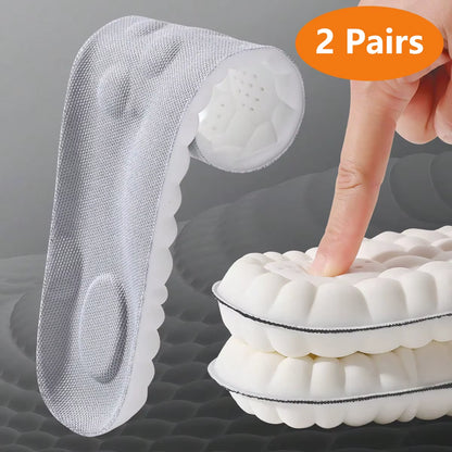 1/2/4Pairs Latex Sport Insoles Soft High Elasticity Shoe Pads Orthotic Breathable Shock Absorption Cushion Arch Support Insole