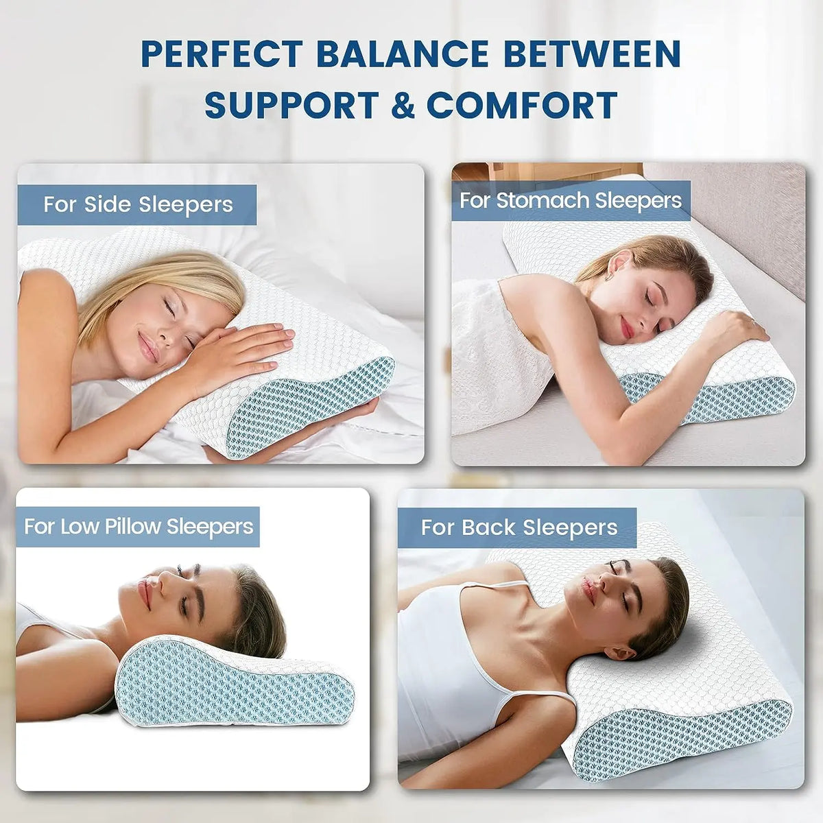 Neck Pillow Contour Memory Foam Pillows for Pain Relief Bed Pillow for Sleeping, Ergonomic Pillow for Neck and Shoulder Pain, Orthopedic Cervical Pillow for Side Back Stomach Sleeper Polovo