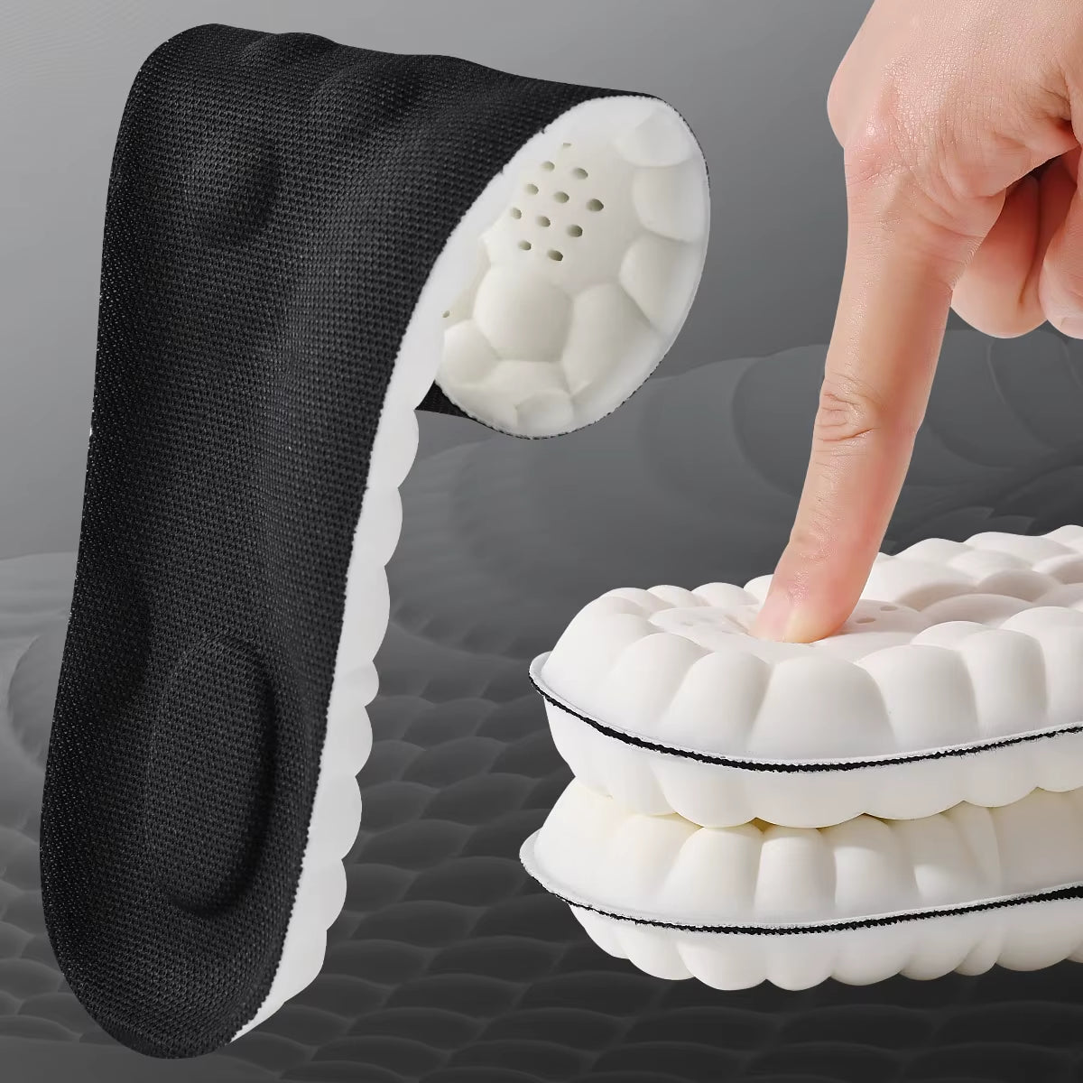 1/2/4Pairs Latex Sport Insoles Soft High Elasticity Shoe Pads Orthotic Breathable Shock Absorption Cushion Arch Support Insole