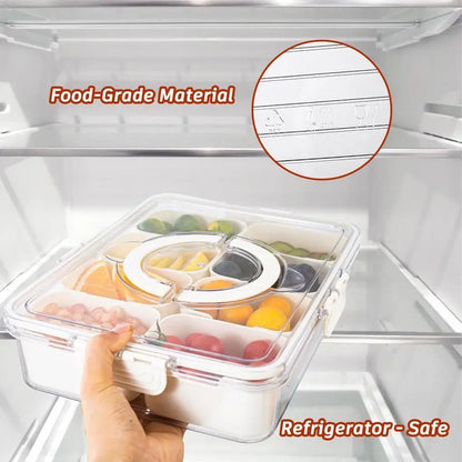Food Storage Box, 1 Set Clear Food Storage Container with Lid & Handle, Portable Reusable Snack Container for Home Kitchen Party, Travel Accessories