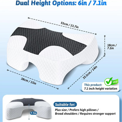 SAHEYER Contoured Supportive Premium Memory Foam Pillow for Side Sleepers - Multi-Angle Armholes, Arm Tunnel, Ergonomic Neck Design, Shoulder Relief, Home Bedding Essential,Sohochicl