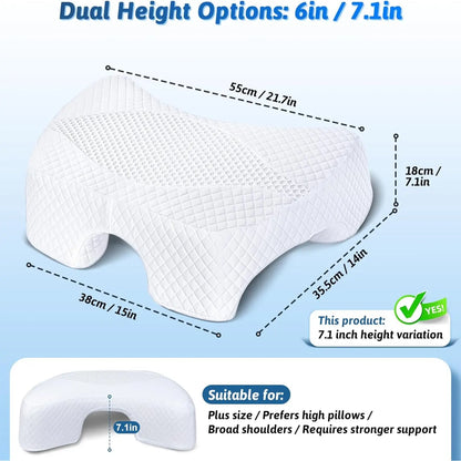 SAHEYER Contoured Supportive Premium Memory Foam Pillow for Side Sleepers - Multi-Angle Armholes, Arm Tunnel, Ergonomic Neck Design, Shoulder Relief, Home Bedding Essential,Sohochicl