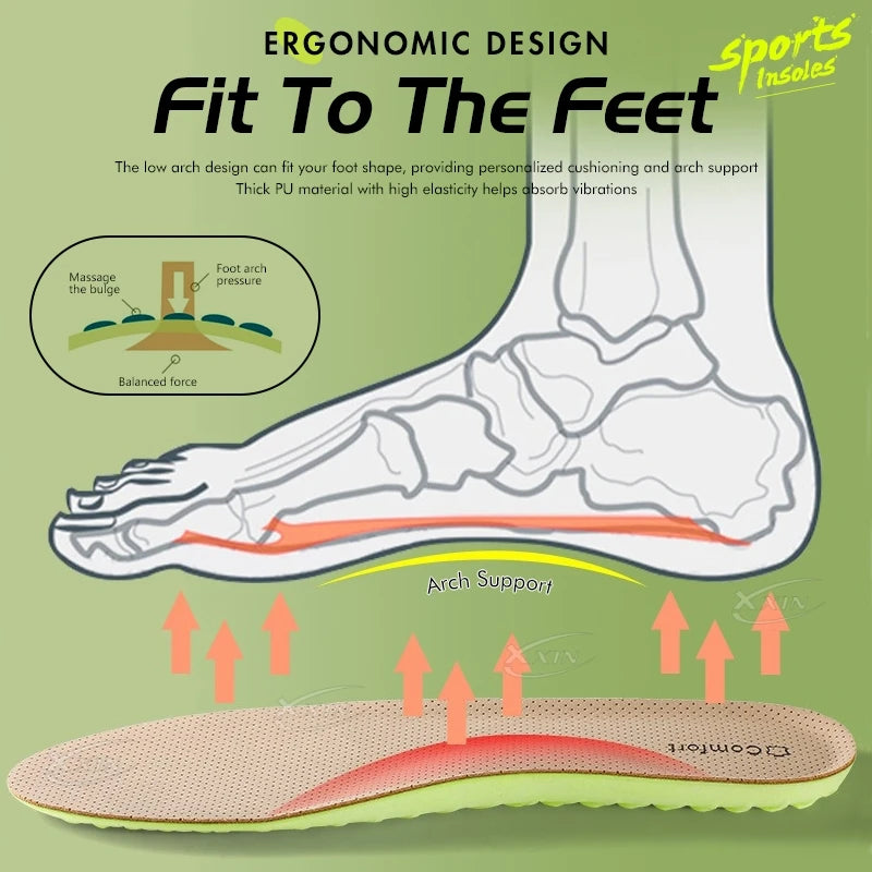 【Xxin】Arch Support Shoe Insole Elastic Sports Shock Absorbing Insoles Genuine Cowhide Insole Size 35-46