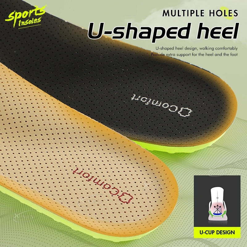 【Xxin】Arch Support Shoe Insole Elastic Sports Shock Absorbing Insoles Genuine Cowhide Insole Size 35-46