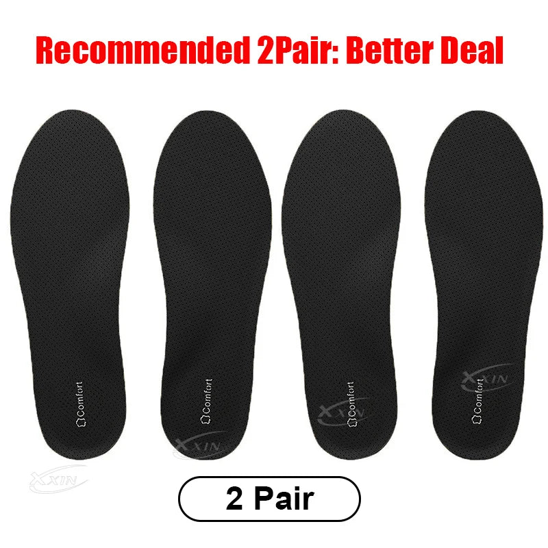 【Xxin】Arch Support Shoe Insole Elastic Sports Shock Absorbing Insoles Genuine Cowhide Insole Size 35-46