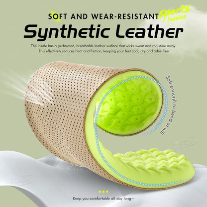 【Xxin】Arch Support Shoe Insole Elastic Sports Shock Absorbing Insoles Genuine Cowhide Insole Size 35-46