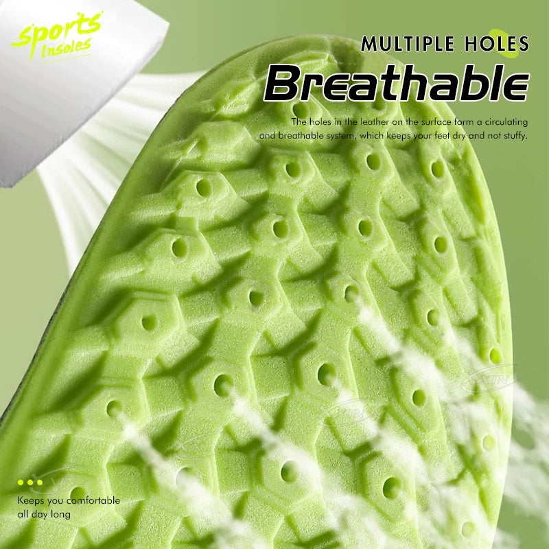 【Xxin】Arch Support Shoe Insole Elastic Sports Shock Absorbing Insoles Genuine Cowhide Insole Size 35-46