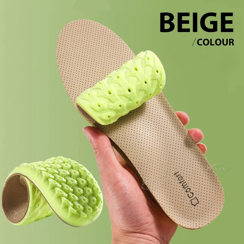 【Xxin】Arch Support Shoe Insole Elastic Sports Shock Absorbing Insoles Genuine Cowhide Insole Size 35-46