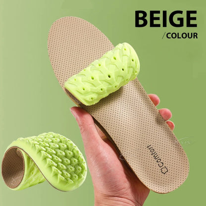 【Xxin】Arch Support Shoe Insole Elastic Sports Shock Absorbing Insoles Genuine Cowhide Insole Size 35-46