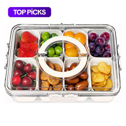 Food Storage Box, 1 Set Clear Food Storage Container with Lid & Handle, Portable Reusable Snack Container for Home Kitchen Party, Travel Accessories