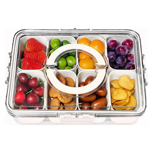Food Storage Box, 1 Set Clear Food Storage Container with Lid & Handle, Portable Reusable Snack Container for Home Kitchen Party, Travel Accessories