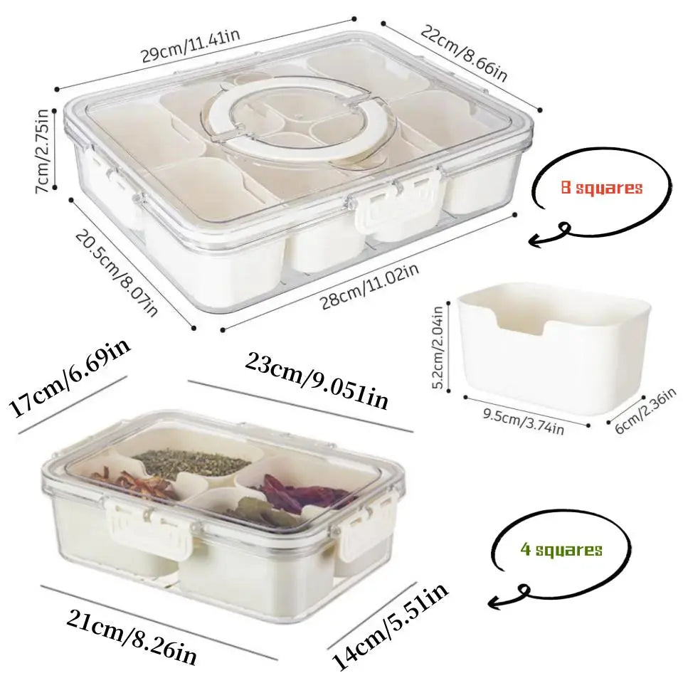 Food Storage Box, 1 Set Clear Food Storage Container with Lid & Handle, Portable Reusable Snack Container for Home Kitchen Party, Travel Accessories